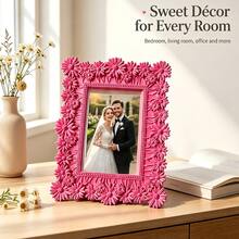 1pc Resin Daisy Embossed Photo Frame, 4*6 Inch Beautiful Photo Frame, Suitable For Desktop Decoration, Room Home Decor Photo Frame, Suitable For Wedding, Birthday, Halloween, Christmas Gifts - Daisy - View 4