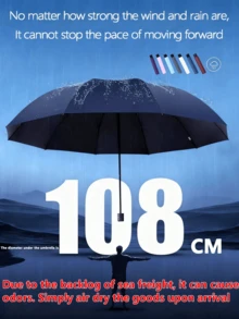 12骨防風折疊傘，旅行必備，防曬防雨雙用，便攜休閒度假/夏季用品 - 彩色 - 查看 4
