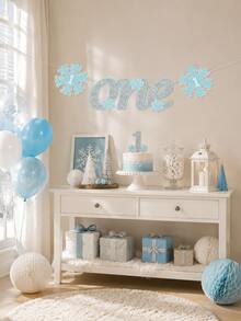 1Set Winter Happy Birthday Paper Banner, Multi‑Color Glitter Letter Garland With Snowflake Accent, Birthday Hanging Pennant For Birthday Party, Indoor Wall, Mantel, Backdrop & Photo Booth Party Decor - View 9