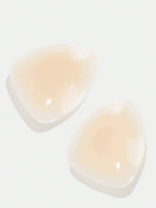 1 Pair Ultra-Thin Solid Color Silicone Breast Lift Tape, Invisible Seamless Water Drop Shaped Breast Pads - Multicolor - View 7