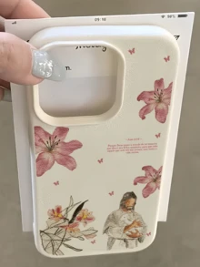1件 白色聖經耶穌百合花個性化極簡全包覆TPU防摔手機殼，適用於Apple 18 17 16 15 14 13 12 11 Pro Max Air 及系列 - 彩色 - 查看 1