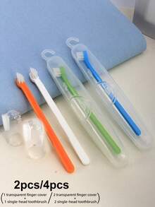 Pet Finger Toothbrush, Pet Toothbrush, Silicone Toothbrush, Puppy Cat Finger Toothbrush Set, Finger Pet Toothbrush, Small Size, Suitable For Dogs And Cats - Multicolor - View 1
