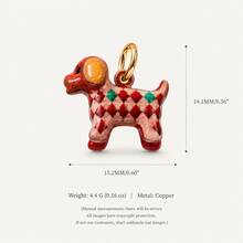 1pc Cute Animal Pendant, Exquisite Cartoon Style, 14k Gold Plated Copper Material, Suitable For DIY Creative Necklace, Bracelet, Earrings, Bag Chain, Keychain, Waterproof And Sweat-Resistant, Suitable For Daily Casual Wear - Multicolor - View 7