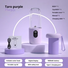 LEVIATECH 1件 400ml 無線便攜式攪拌機，USB充電迷你果汁機，配備6片刀片與雙杯，多功能水果攪拌機，適用於奶昔、蔬菜、牛奶飲品，廚房、居家與戶外使用 - 單杯有蓋plus - 查看 15