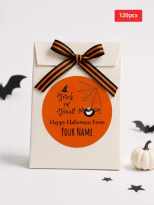 1-300pcs Customizable Halloween Round Stickers, PVC Waterproof & Oil-Resistant, Choose From Withered Vines, Magic Owl And Other Halloween Pattern Elements, Suitable For Gift Sealing Decoration, Storage Organization Classification, Utensil Labeling, Halloween Party Decor, Ideal Gift For Friends And Family, Suitable For Halloween, Party, Daily Item Differentiation - Multicolor - View 28