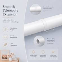 1pc Universal Telescopic Rod, Built-In Sturdy Spring Locking Mechanism, High Load-Bearing Capacity, Honeycomb Base Enhanced Suction Power, Suitable For Shower Curtain Rod, Curtain Rod, Clothes Drying Rod, Wardrobe Rod, Door Curtain Rod, Kitchen Hanging Rod And More - Multicolor - View 6