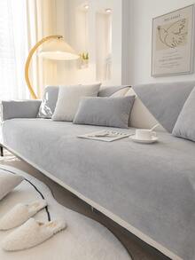 1pc Minimalist Solid Color Waterproof Anti-Slip Sofa Pad, Pet-Friendly, All-Season Use, Oil-Resistant, Stain-Resistant, Cat-Scratch Resistant Sofa Cover, Washable, Perfect For Home Decor - Light Grey - View 7