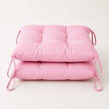 2 Pieces Set Soft Polyester Chair Cushions, Made In Turkey, Machine Washable, Durable 40x40 Cm Seat Pads For Dining Room, Kitchen, Garden, Office & Cafe Chairs - Pink - View 5
