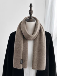 1pc Solid Color Casual Office Street Polyester (Polyester) Scarf, Extra Long Extra Thick Warm Scarf, Autumn/Winter Minimalist Versatile Soft Thick Warm Gift Scarf - Multicolor - View 10