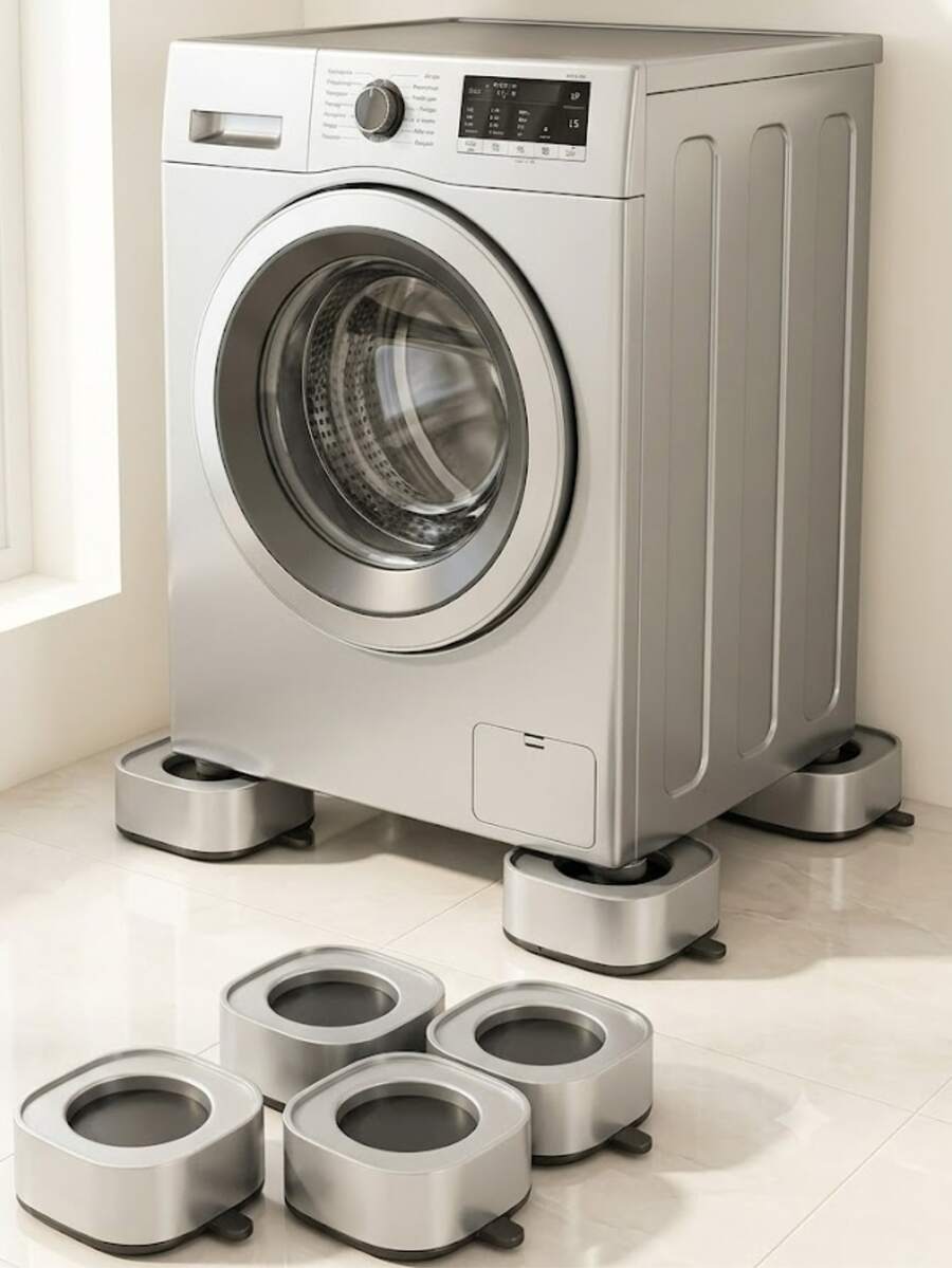 4pcs Washing Machine Anti-Vibration Pads - Suitable For All Washing Machines And Dryers - Noise Reduction, Protect Laundry Room Floor - Washing Machine Support - Bracket accessories - View 1