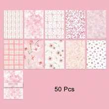 50pcs Vintage Botanical Floral Scrapbook Paper, DIY Journal Decoration Base Memo Paper, Non-Adhesive Multi-Pattern, Suitable For Scrapbooking, Diary Decoration, School Supplies, DIY Crafts And Back To School Season - One Size - View 9