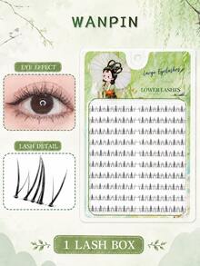 WANPIN WAN PIN Moon Goddess Lower Eyelashes, Realistic Natural Thick Short Segmented False Eyelashes, 10 Rows Large Capacity, 6mm Length, Natural Fit Without Discomfort - C - View 7
