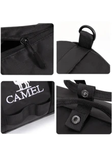 CAMEL CROWN 60L 可折疊健身行李袋，大容量男士旅行包，4合1背包，適用於運動、健身與旅行 - 黑色 - 查看 4