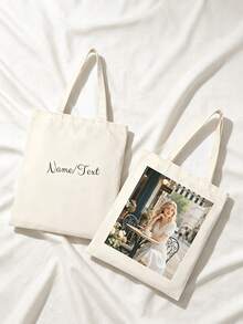 Custom Photo Tote Bag For Women, Personalized Canvas Bag With Your Photo, Custom Picture Printed Handbag, Unique Gift For Mom, Wife, Friends And Family - Multicolor - View 7