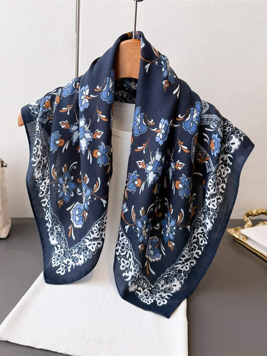 Minimalist Printed 70cm Square Scarf, Spring New Square Scarf, Versatile Women's Belt, Bag Decor, Ribbon, Headscarf, Hair Accessory, Fashion Scarf - Multicolor - View 1