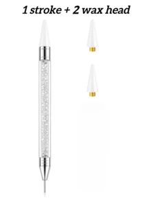 Caneta Pontilhada com de Strass de Duas Pontas - Ferramenta de Arte de Unhas de Acrílico e Metal, com 2 Acessórios de Cabeça de Cera, Adequada para Arte de Unhas DIY, Pedras Preciosas, Cristais, Contas - Design Durável e Preciso, Suprimentos de Unhas, Ferramentas de Arte de Unhas, Acessórios de Arte de Unhas - Multicolorido - Visão 14