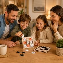Wooden Tic Tac Toe Game Set, Classic XO Strategy Tabletop Game, Suitable For Gatherings And Party Entertainment, Portable Desktop Leisure Game, Practical Gift For Birthday, Graduation And Holiday - Multicolor - View 5