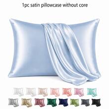 Room Decor - Standard/Large Satin Pillowcase, Suitable For Hair And Skin, Smooth And Cool, Wrinkle-Resistant Bed Pillowcase Protector, Suitable For Men And Women Bed Pillows - Bedroom Decor Pillowcase Home Decor Throw Pillow - Navy Blue - View 15
