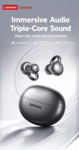 Lenovo -TA410 是一款新型骨传导运动耳机，具有超长续航时间和高品质音效。 - 黑色 - 查看 2