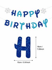 1Set Winter Happy Birthday Paper Banner, Multi‑Color Glitter Letter Garland With Snowflake Accent, Birthday Hanging Pennant For Birthday Party, Indoor Wall, Mantel, Backdrop & Photo Booth Party Decor - View 3