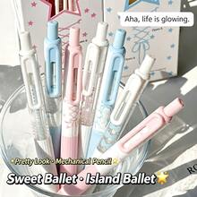 4pcs Little Pudding Ballet Mechanical Pencils, Bow Design, Anti-Breakage 0.5mm Lead, Pink And Blue For Girls - Mechanical Pencil - View 12