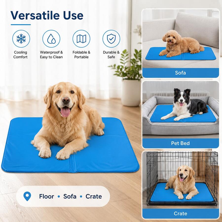 1pc 53*29cm Pet Cooling Sleeping Mat, Nap Ice Pad, Cool Summer Temperature Reduction - Multicolor - View 1