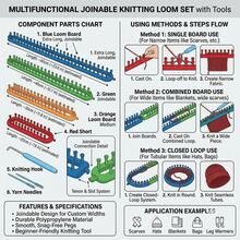 Complete Knitting Loom Kit For Beginners, Adults And Kids - 8 Size Colorful Plastic Round And Rectangular Looms Set With Tools - Easy To Knit Scarves And Hats,4 Round Knitting And 4 Long Knitting Are Optional - Round - View 8