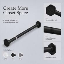 1pc Universal Telescopic Rod, Built-In Sturdy Spring Locking Mechanism, High Load-Bearing Capacity, Honeycomb Base Enhanced Suction Power, Suitable For Shower Curtain Rod, Curtain Rod, Clothes Drying Rod, Wardrobe Rod, Door Curtain Rod, Kitchen Hanging Rod And More - Multicolor - View 29
