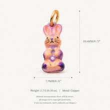 1pc Cute Animal Pendant, Exquisite Cartoon Style, 14k Gold Plated Copper Material, Suitable For DIY Creative Necklace, Bracelet, Earrings, Bag Chain, Keychain, Waterproof And Sweat-Resistant, Suitable For Daily Casual Wear - Multicolor - View 16