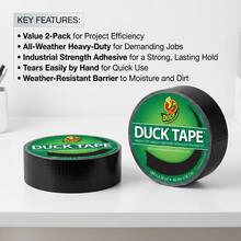 1.88" X 20 Yards Black Heavy Duty Duct Tape, Industrial Grade Strong Adhesive General Purpose Repair Tape, Durable Multipurpose Waterproof Tape For Home, Auto, DIY, 60 Ft Roll - one-size - View 1