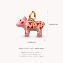 1pc Cute Animal Pendant, Exquisite Cartoon Style, 14k Gold Plated Copper Material, Suitable For DIY Creative Necklace, Bracelet, Earrings, Bag Chain, Keychain, Waterproof And Sweat-Resistant, Suitable For Daily Casual Wear - Multicolor - View 13