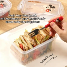 Mesuca 3 Buah Wadah Penyimpanan Makanan Kedap Udara yang Dapat Digunakan Kembali dan Ditumpuk, Motif Karakter Disney Mickey, Transparan, untuk Kulkas, Dapur, dan Penyimpanan Makanan, Set Wadah Makanan 3 Ukuran (1 Set) - View 8