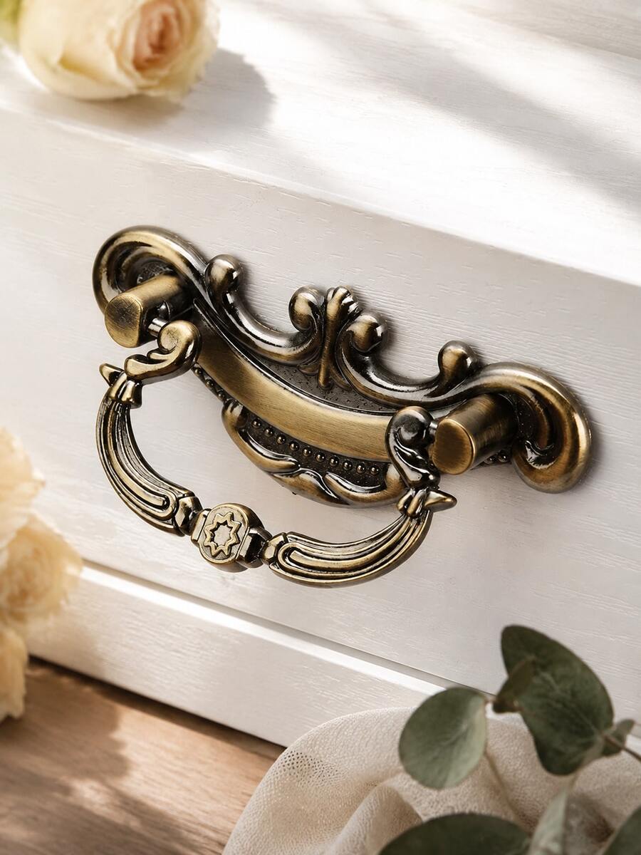 5pcs Vintage Bronze Drawer Pulls, Cabinet Door Handles, Suitable For Kitchen Furniture And Cabinets - A - View 1