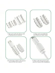 16pcs (4 Sets) Data Cable Protectors, Charging Cable Sleeves, Suitable For Phone, USB And Tablet Data Cables; Non-Electronic Reinforced Design, Used To Protect Charging Cables - A - View 5
