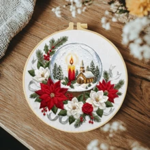 1件 20*20cm/7.9*7.9in聖誕系列刺繡套件,DIY手工刺繡套裝,適合成人初學者,居家禮物、女性縫藝禮物,含使用說明書、印花布料、刺繡框、針與線 - 聖誕節系列 - 查看 16