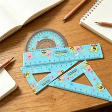 SpongeBob SquarePants 4 Pcs Transparent Ruler Ins Cartoon Drawing Measuring Ruler Acrylic Ruler Set Learning Stationery Set, Best Holiday Party Atmosphere Decoration For Good Friends, Perfect Party Decoration, Home Decor, Perfect Room Decoration, Christmas Gift Graduation - Multicolor - View 7