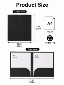 1Pc Multi‑Color A4 Paper File Folder, Double Pocket Document Organizer, Blank Cardboard Paper Portfolio, Label‑Ready Paper Storage Folder, Back‑To‑School Must‑Have, Study & Campus Supplies, Hot Practical Office Desktop Accessory - Multiple Styles - View 9