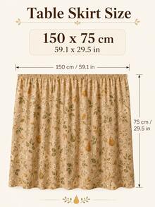 Rok Wastafel Motif Kebun Buah Pir Vintage, Tirai Penutup Meja Rias Kamar Mandi Gaya Rumah Pertanian Krem, Kain Dekorasi Kabinet Bergelombang dengan Pola Bunga Buah untuk Penyimpanan Dapur Kamar Mandi dan Penataan Rumah Musim Gugur - MultiWarna - View 11