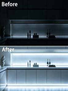 Wave Sensor LED Light Strip, USB Interface, White Light LED String Lights - Create A Dreamy Valentine's Day Atmosphere For Any Room. Suitable For Bedroom, Home, Kitchen, Wardrobe, Cabinet, TV Area - White Hand-swept Light Strip - View 5