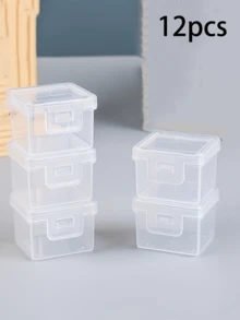 12/6/1pc Transparent Plastic Pill Box With Safety Lid, Stackable Multi-Compartment Pill Organizer For Vitamins, Supplements, Medications, Travel And Home Use, Durable Pill Storage Box, Suitable For Office, Handbag Portable Pill Box - View 8