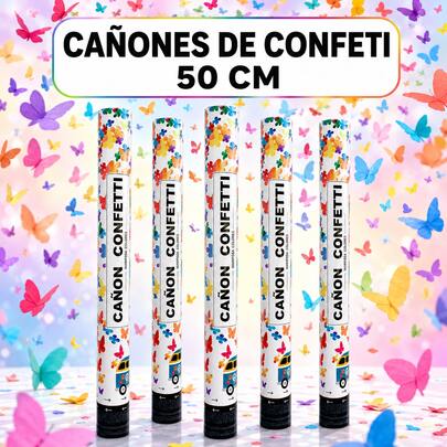 Pack de 4, 8 o 12 Cañones de Mariposas de Papel Multicolor de 50 cm para Bodas, Cumpleaños y Celebraciones