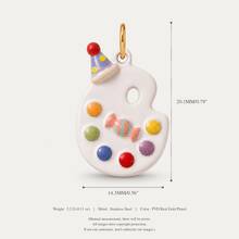 1pc Cute Mixed Pendant, Exquisite Cartoon Style, 18kpvd Gold Plated 316 Stainless Steel Material, Waterproof And Fade-Resistant, Suitable For DIY Creative Necklace, Bracelet, Earrings, Bag Chain, Keychain, Waterproof And Sweat-Resistant, Suitable For Daily Casual Wear - Multicolor - View 10