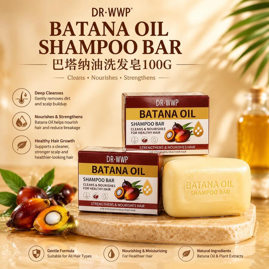 WWP Natural Batana Oil Shampoo Bar 100g Gentle Nourishing Hair Growth Solid Shampoo For All Hair Types