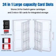 24格遊戲卡匣收納盒，相容Switch，磨砂硬塑膠卡匣儲存盒，附2個MicroSD卡槽，輕量便攜旅行收納盒 - 查看 3