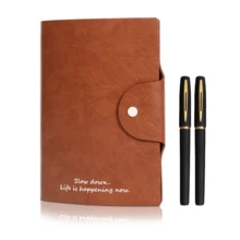 A5 PU Leather Budget Binder Notebook, Three Sets Of Internal Pages Totaling 200 Pages Refillable Travel Journal, Elastic Band Closure, Multi‑Colors, Free 2 Pcs Black Gel Pens, Loose‑Leaf Planner Notebook For Daily Work Study - Multi-color - View 8