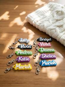 Personalized Acrylic Name Bag Tag, Customized Backpack Name Charm/Keychain, School Bag Charm, Lunch Box Label, Mommy Bag Tag, Boys & Girls Initial Keychain, Back To School Gift, Christmas, Birthday Gift, Unique Gift, Bag Jewelry - C-name Keychain - View 11