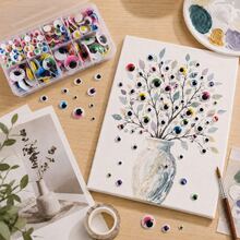 Set Stiker Mata Googly Perekat Diri 60-750pcs 4mm-18mm untuk Scrapbooking dan Kerajinan Tangan, Ukuran dan Warna Campuran, Stiker Mata Plastik untuk Adegan Fotografi dan Penataan Benda Mati, Desain Profesional, Properti, Proyek Seni, dan Dekorasi Kreatif - MultiWarna - View 5