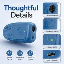 狗狗用品 迷你超音波驅狗器 20-30kHz 頻率掃描 閃光燈 300mAh Type-C 介面 戶外安全 - 寶藍色 - 查看 3