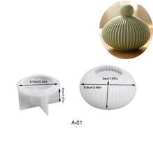 2Pcs/Set Ins Style Vertical Striped Spherical Storage Jar With Lid Silicone Mold DIY Cement Clay Plaster Aromatherapy Candle Cup Nordic Style Jewelry Storage Box Resin Casting Mold - Style A-01 Round Striped Storage Box With Lid Mold - View 2