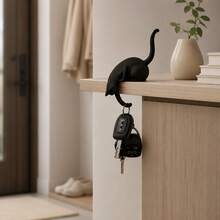 1 buah Gantungan Kunci Bentuk Kucing PLA Kompak Tanpa Bor, Gantungan Tepi Rak Bentuk Cakar yang Dapat Diregangkan untuk Kunci, Perhiasan, Liontin & Barang Kecil, Dekorasi Lorong, Kamar Tidur, Kantor - A - View 4